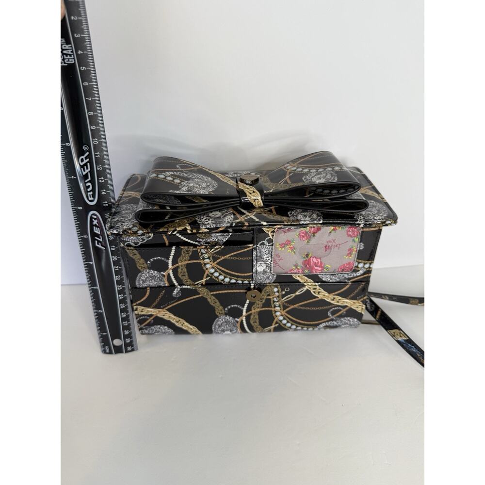 Betsey Johnson XODANI Black Animal Print Leopard Chain Wallet Crossbody Purse - Picture 11 of 14
